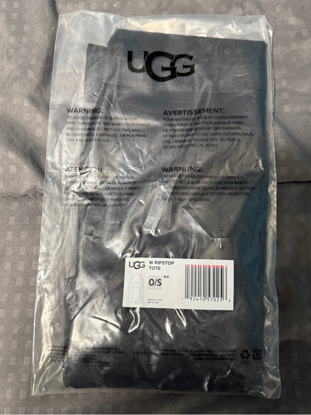 ugg ripstop tote Bag black New In Bag.